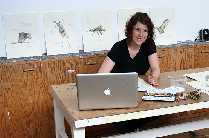 Artist in her studio